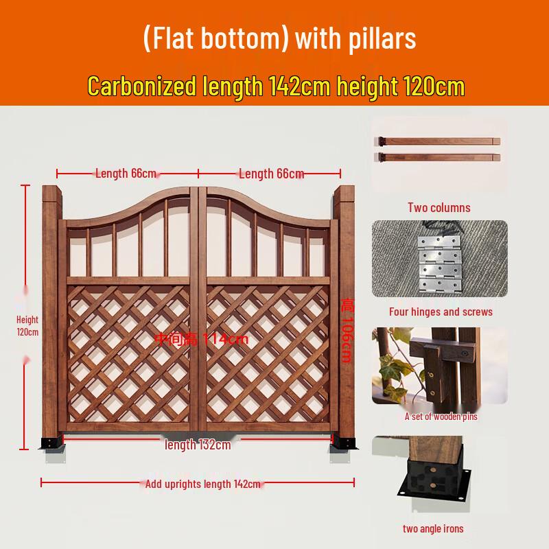 Outdoor Anti-Corrosion Wood Trellis Garden Gate