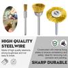 XCAN 45pcs Steel Wire Brass Wheel Cup Brush Set Metal Polishing Wheel 3mm Shank for Dremel Rotary Tool Acceossires