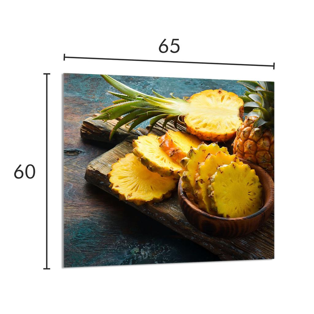 PANEL SZKLANY DO KUCHNI 65x60 Ananas