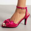Fashion Sweet Bow-tied Summer Sandals Shoes For Women Fashion Pink Red White Heels Flip Flops Wedding Party Shoes Female Large Size 44