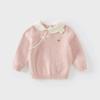 David Bella Kidsren's Sweater Pullover 2026 Spring New Style Girl Baby New Year Chinese Style Knitted Sweater