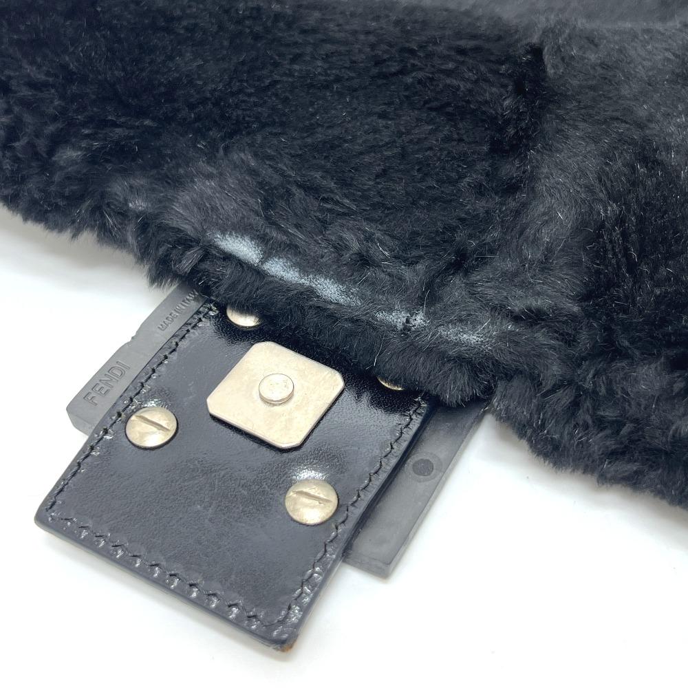 Fendi Mamma Baguette Сумки через плечо Сумка-тоут мех / Кожа Черный/Серебряная фурнитура
