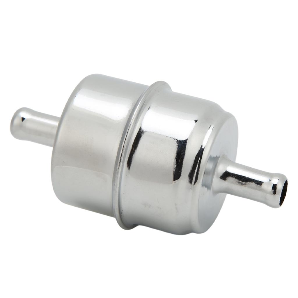 38in High Flow Fuel Filter Inline Hose 9746 Chrome Universial Replacement for Chevy