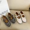 Women's Flat Sandals Blingbling Crystal Mesh Women's Ballet Flats Buckle Strap Mary Jane Shoes Size35-42