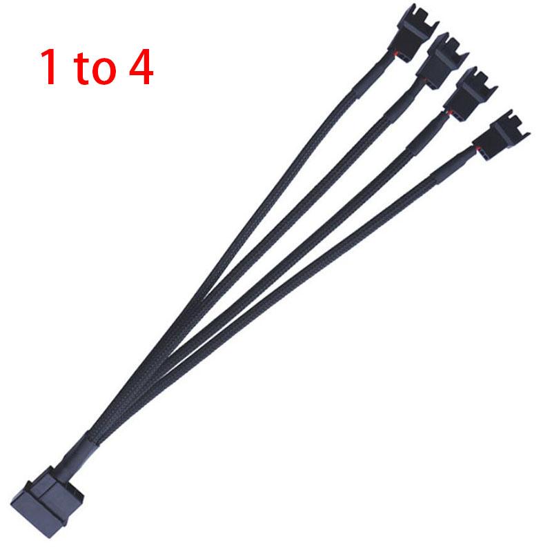 PWM Splitter 1/2/3pin 4pin Adapter Cable CPU Fan Splitter PC Extension Power Cable 1 To 1/2/3/4 Ways Cord