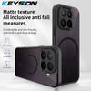 KEYSION Магнитный чехол для телефона Xiaomi 17T Pro 5G Силикон+ПК Матовый Полупрозрачный Черный Ударопрочный чехол для Xiaomi 17T 17T Pro