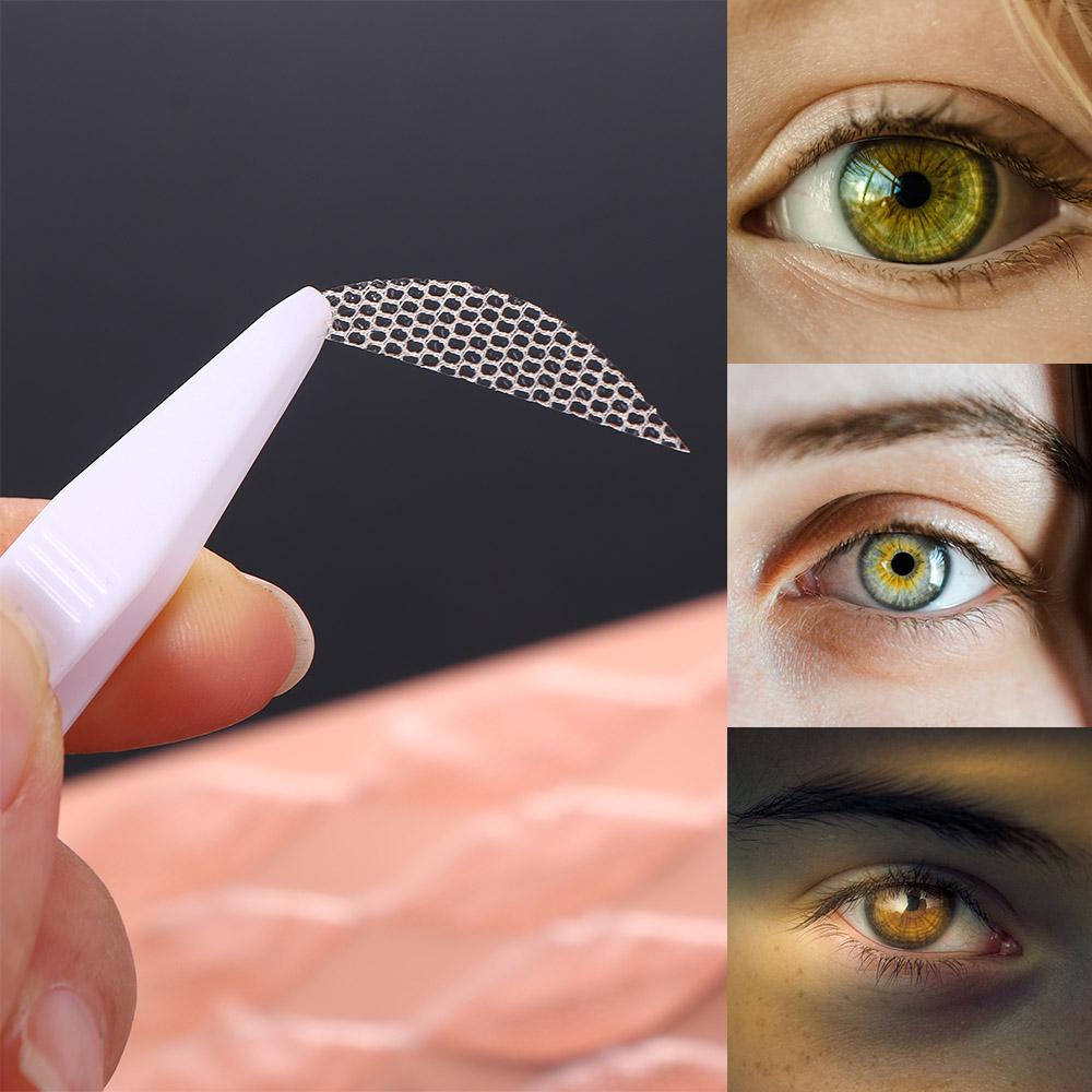 Кружевная паста, лента для двойного века, невидимые наклейки для глаз, самоклеящаяся волокнистая кружевная сетчатая наклейка для век