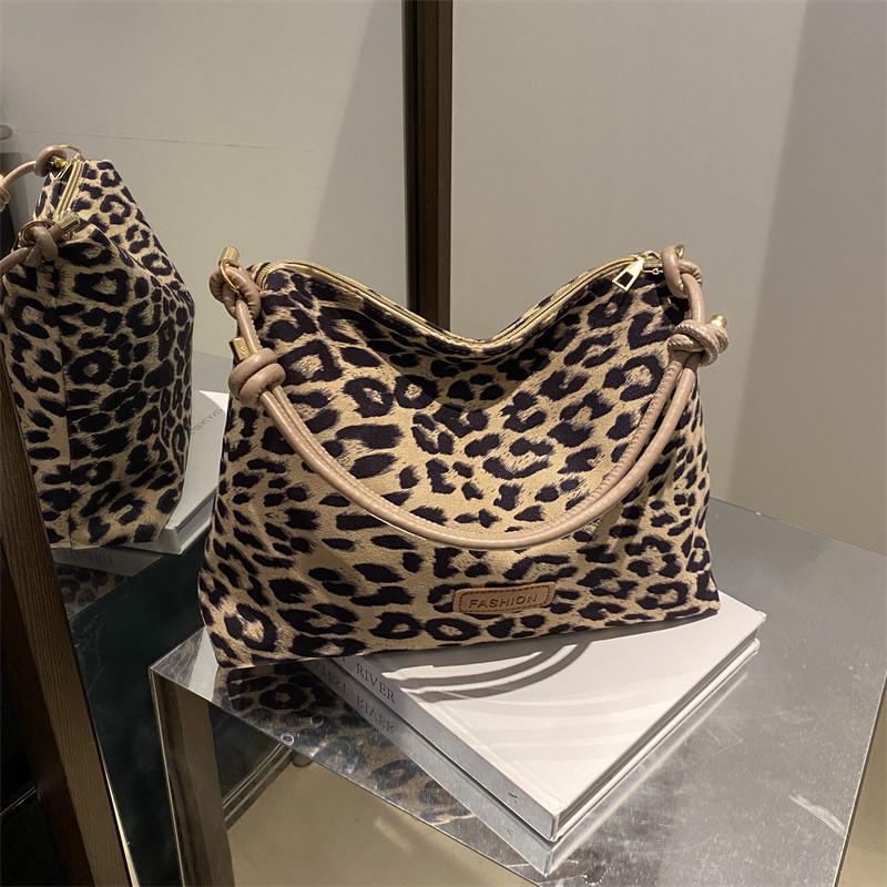 Fashionable Brown And Khaki Leopard Print Tote Bag For Daily Use And Style