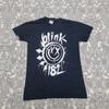 Blink-182 Женская приталенная футболка Мужские Женские Футболки Топ Большая Улыбка Официальная Черная Футболка Группы Мужские Женские Футболки Топ Gildan