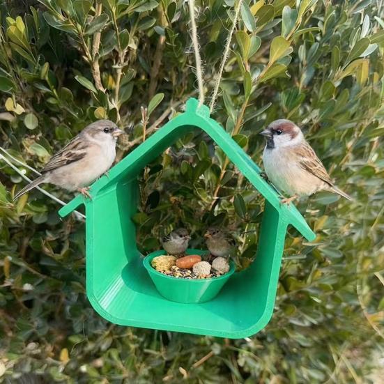 Водонепроницаемая кормушка для птиц в форме домика, подвесная, погодоустойчивая, для патио, террасы, веранды, сада, заднего двора
