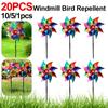 20-1pcs Bird Repeller Wind Spinner Pinwheels Reflective Bird Deterrent Windmill Repellent Outdoor Garden Decoration Bird Trap