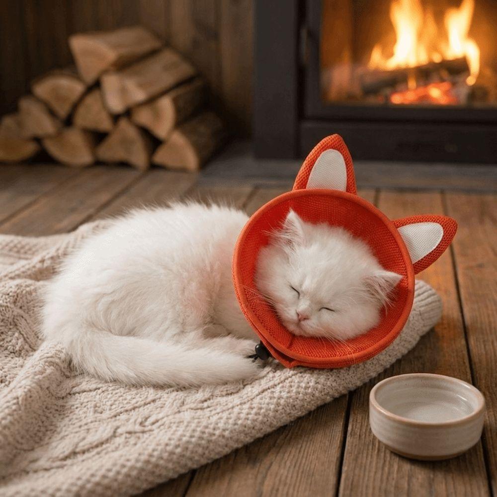 Animal Shaped Cat Elizabeth Collar Adjustable Cat Recovery Collar Cat Cone Collar Anti-Scratching