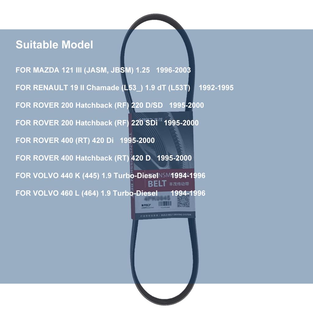 6PK1175 V-Ribbed Belt For RENAULT 19 II Chamade 1.9 dT 1992-1995 MAZDA 121 III 1.25 1996-2003 VOLVO 440 K 460 L ROVER 200 400