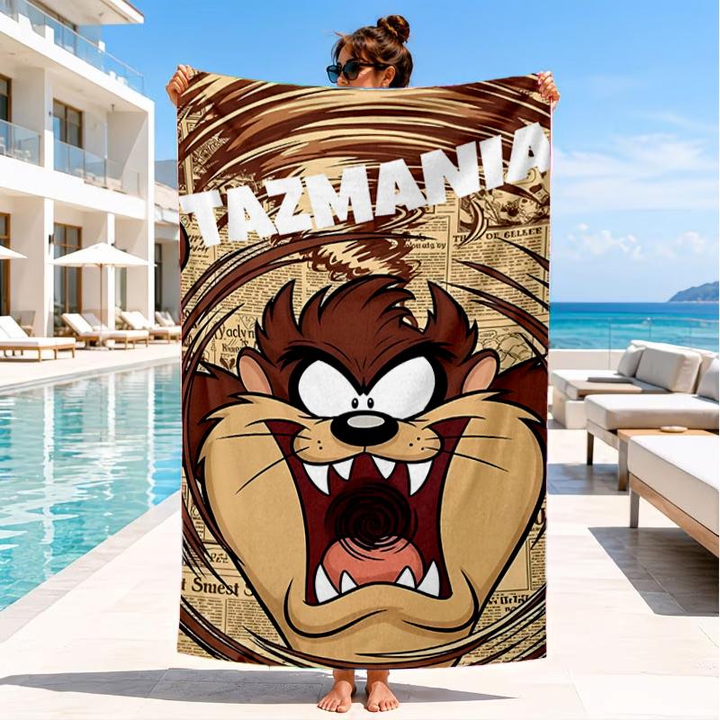 Tazmanian Devil's Fury Beach Towel, Super Soft Microfiber, Perfect Gift for Her/Him, Birthday, for Pool, Beach, Travel, Decor Beach Party