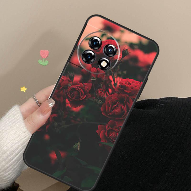 Red Rose Flower Case For OnePlus 15 13 12 11 10 Pro 13R 13T 12R 10T 8T Nord 5 CE 2 3 4 Lite N20 N30 Cover