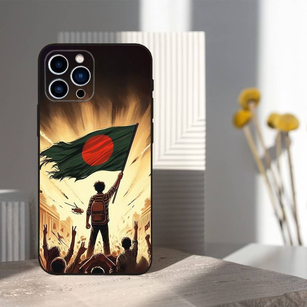 Hot B-Bangladesh Flag For iPhone 13,17,11,12,16,14,15,Plus,Pro Max,XS,X,XR,SE,Mini,8,7,Soft Silicone Black Phone Case