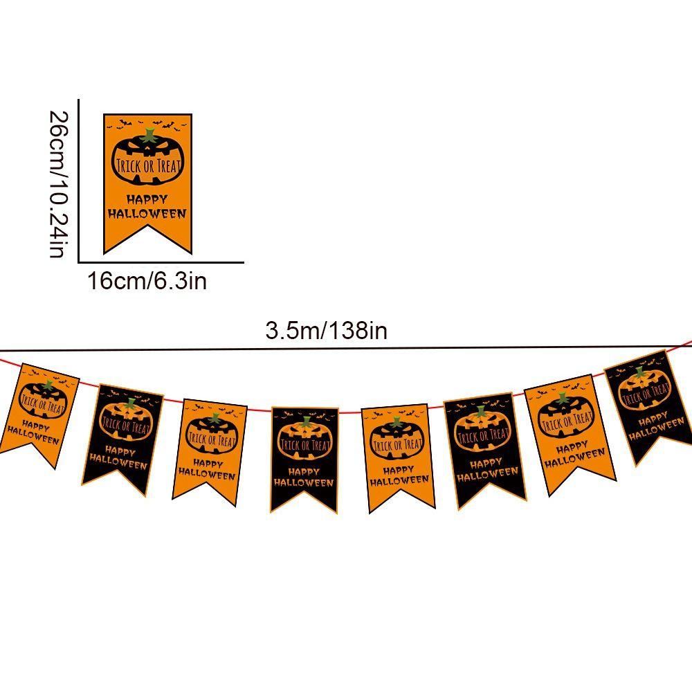 Hanging Happy Halloween Paper Banner Paper Pumpkin Letter Flag  Haunted House