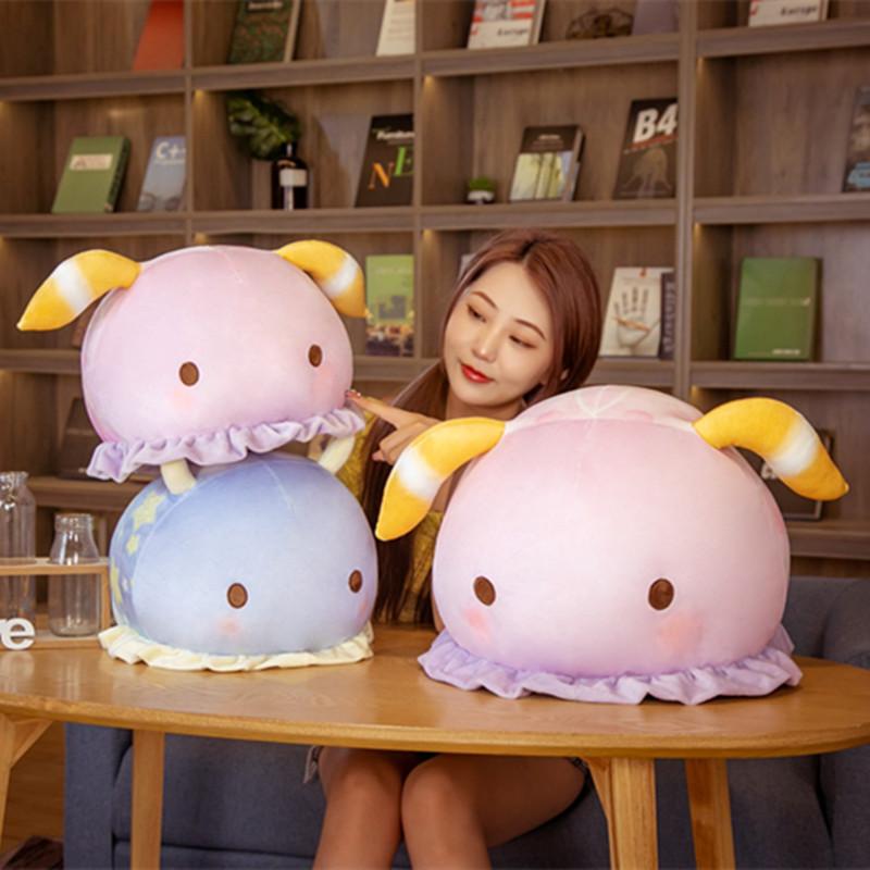 Сине-розовый плюшевый ламантин, мягкая игрушка, кукла-животное, сувенир, украшение для комнаты, для детей