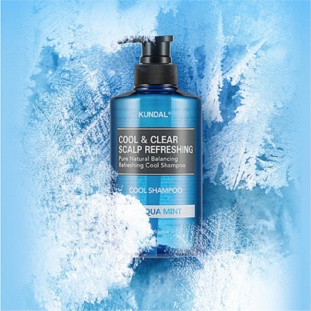 KUNDAL COOL & CLEAR SCALP ОСВЕЖАЮЩИЙ ШАМПУНЬ AQUA MINT 500мл
