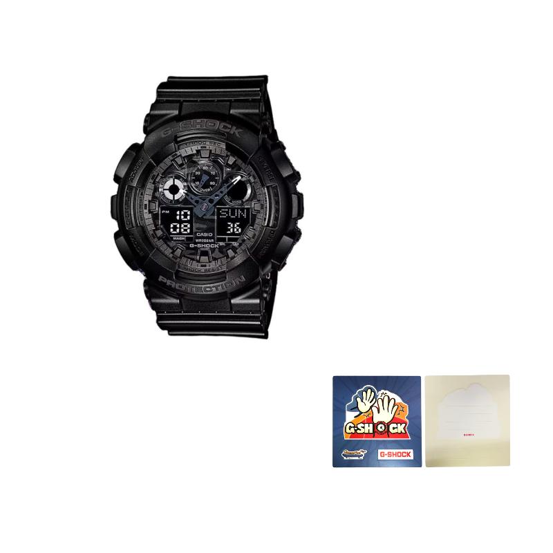 Casio Мужские часы с двойным дисплеем (жидкокристаллический/аналоговый) Серия Черные Часы GA-100CF-1A GA-100CF-1A