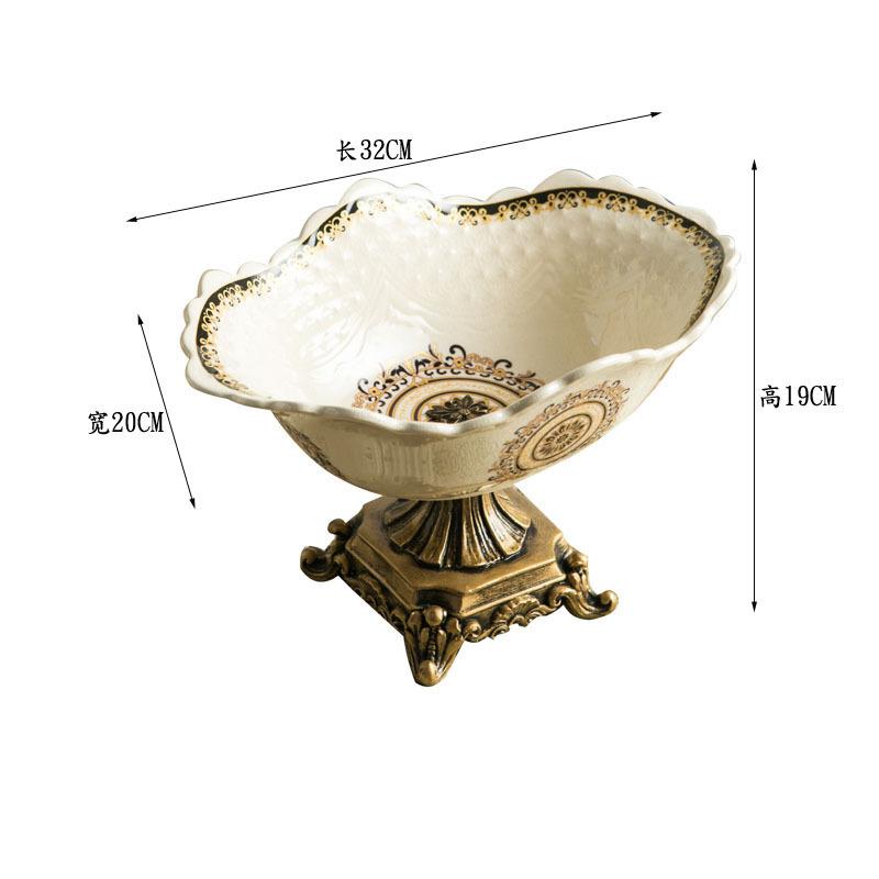 Творческий дом Фруктовая тарелка с высокой ножкой Гостиный столик Тарелка для закусок и конфет Поднос для хранения сухофруктов Американская керамическая посуда