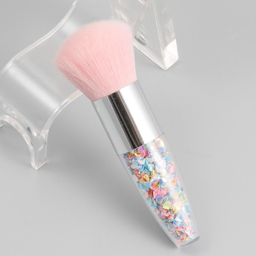 Кисть для макияжа с одной ромбовидной прозрачной ручкой, рассыпчатая кисть для пудры, коническая, пухлая, с кристаллами, зыбучий песок, ручка для дизайна ногтей, специальная кисть для пыли