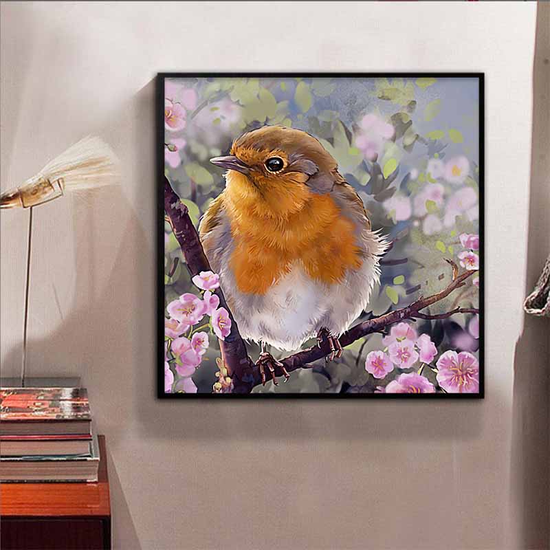 New Arrival 5D DIY Full Circle Diamond Painting "Bird on a Branch" Embroidery Cross Stitch Home Decor Gift