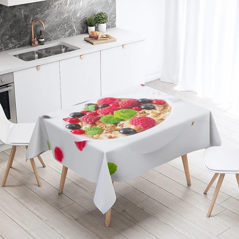Скатерть с принтом для гурманов, устойчивая к пятнам, водонепроницаемая, кухонная, домашняя, уличная, для пикника, ресторана, украшение