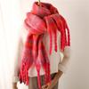 Winter Scarf Women Luxury Autumn Winter Cashmere Scarf Thickened Warm Shawl Classic Tassels Fluffy Scarf Plaid Color Soft Shawl