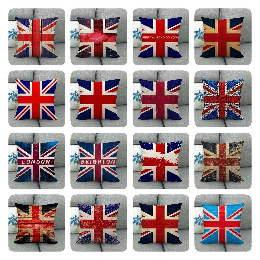 Painted Linen Flag Pillow Case Fashion Simple Casual Living Room Versatile And