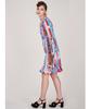Greedius Letter Stripe Ruffle Dress