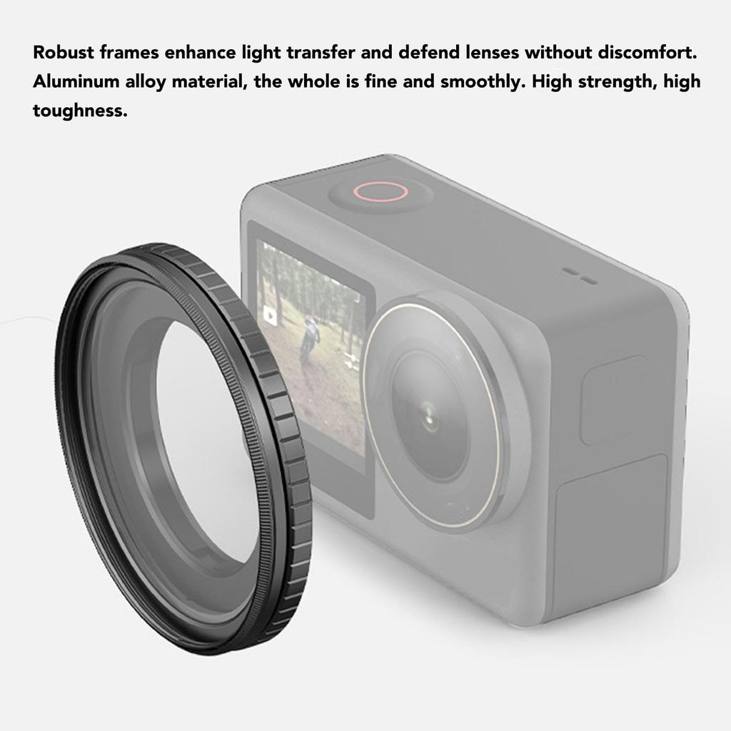 Action4 49MM Адаптер для объектива Алюминиевый сплав Адаптер для фильтра камеры Резина Высокий ЧПУ Совместим с 49MM Круглое фильтрующее кольцо, Кольцо, Нескользящая накладка, Прочность,