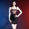 Кружевной Пэчворк Без Бретелек Топ-Комбинация Bodycon Ночная Рубашка Сексуальная Ультратонкая Блестящая Шелковистая Зеркальная Отражающая Прозрачная Платье для Мачехи для Ж