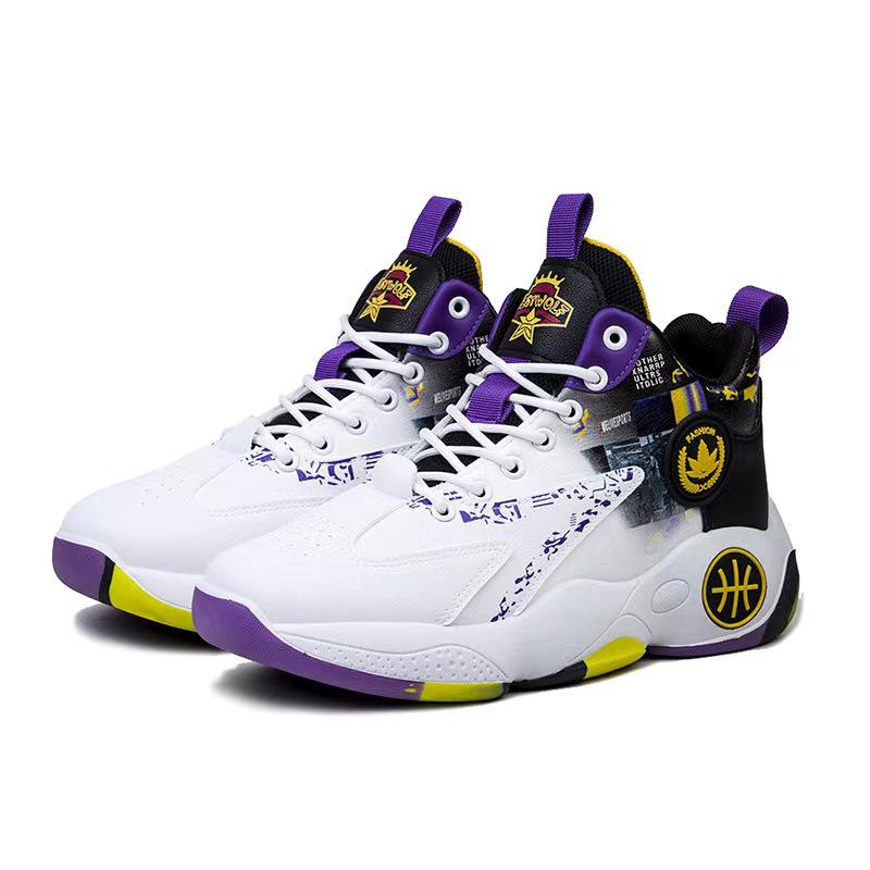 2025 Кожаные баскетбольные кроссовки с высоким верхом: Дышащая, всесезонная спортивная обувь для подростков и мужчин