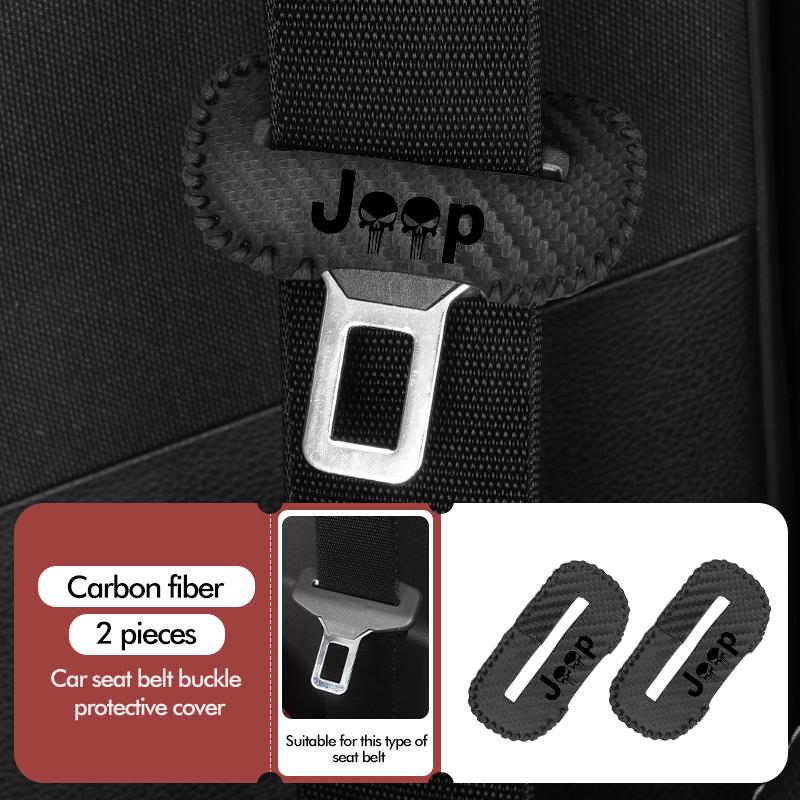 1/2pcs Car Leather Safety Belt Buckle Plug Protective Covers Interior Accessories For Jeep Grand Cherokee Patriot Renegade AMP1