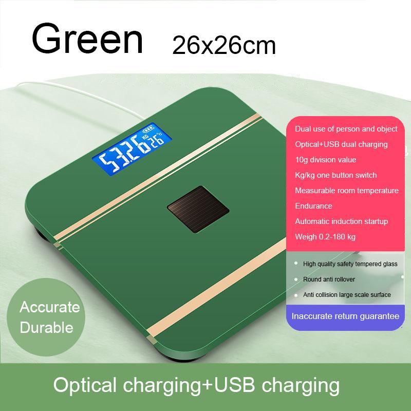 Цифровые весы, вес тела, USB + оптическая зарядка, Bluetooth, умный беспроводной анализатор жира BMI, портативное общежитие для ванной комнаты для девочек
