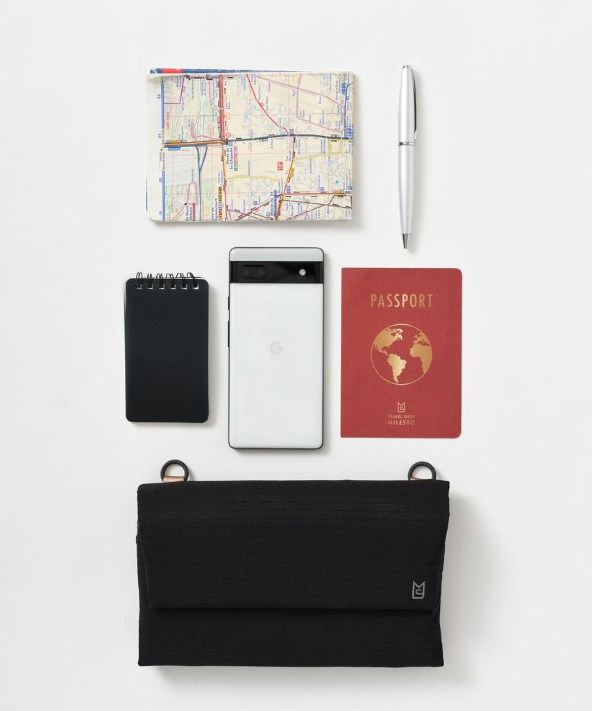 Millet Multi-Shoulder Bag, Small, Crossbody, with Detachable Pouch, Wallet, Travel, Water-Repellent, Men's and Women's, Hutte, Black, MLS939-BK