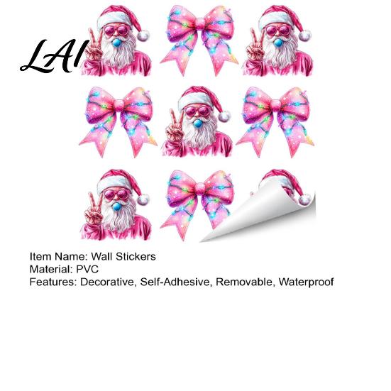 Washable Surface Stickers Christmas Wall Stickers Self-Adhesive Decals for Home Holiday Party Easy Apply Covers Decor Waterproof PVC Art Decor
