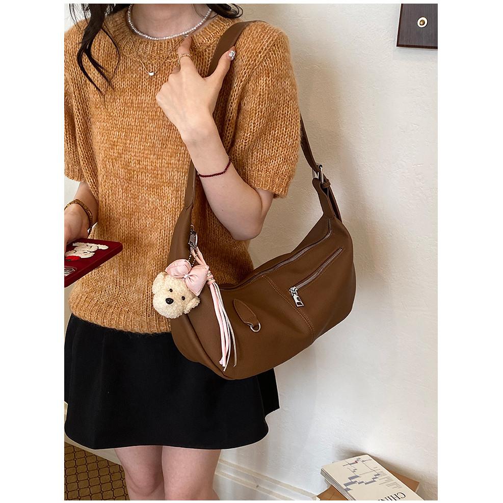 IELGY Simple Style Large-Capacity Tote Bag All-Match Commuter Shoulder Messenger Bag Casual