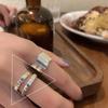 Элегантное корейское геометрическое открытое регулируемое кольцо из стерлингового серебра 925 пробы для женщин