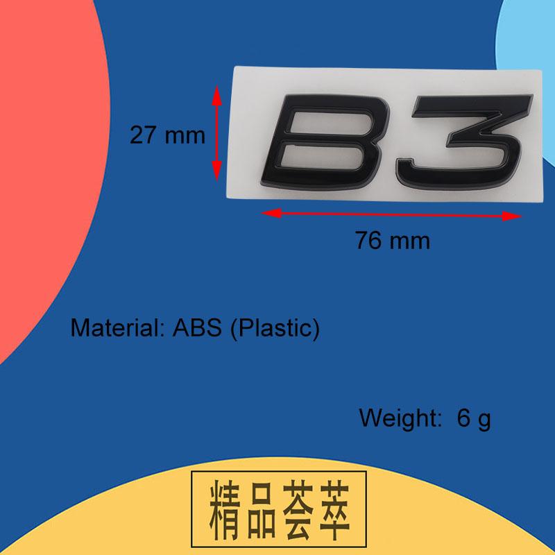 3D Премиум Буквы B3 B4 B8 для капота двигателя автомобиля, крыла, багажника, задняя наклейка, эмблема, значок, наклейка