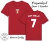Switzerland T-Shirt 2024 Personalised Name and No Adult Kids Baby, Football Euro