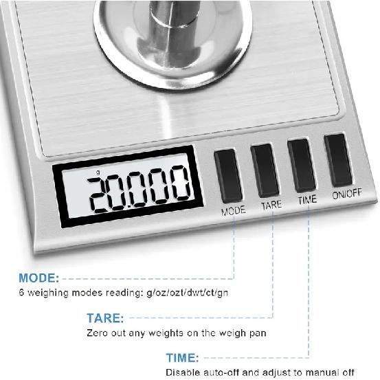 Milligram Scale, 50g/0.001g Digital Milligram Scale with Calibration Weights Jewelry and Gem Scale Mg Scale for Reloading