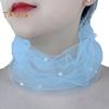 Solid Color Neck Collar Faux Pearls Decor Elastic Organza Lace Scarf Elegant Multi-functional Elastic Neck Wrap