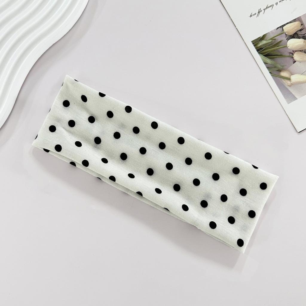 Dot Pattern Yoga Elastic Hair Band, Fashionable Makeup Headband Hair Accessory, Sports and Fitness Sweat-absorbing Headscarf