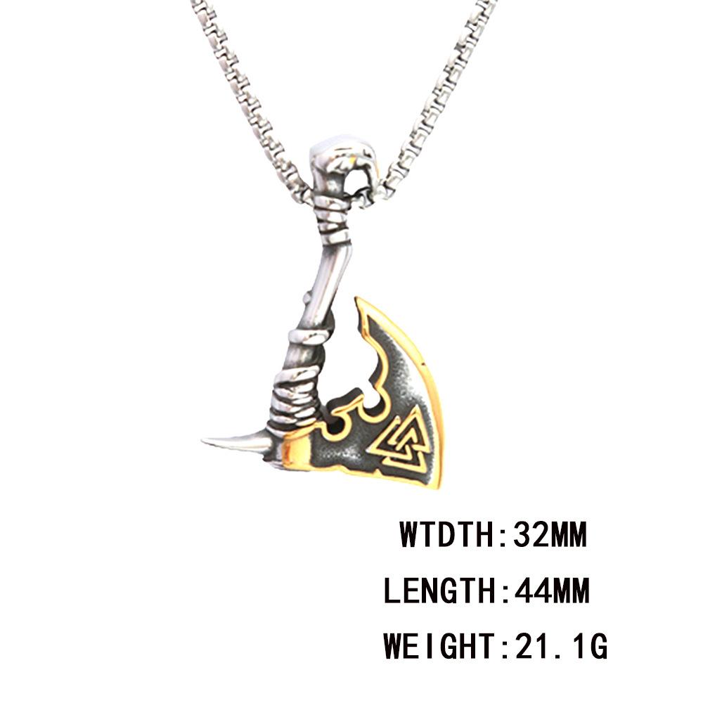 Новый креативный кулон из нержавеющей стали в виде топора, ожерелье из титановой стали в стиле хип-хоп, ювелирные изделия, длинные аксессуары