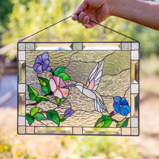 Yousheng Bird Настенная художественная подвеска для украшения дома широко использует витражные акриловые оконные завесы Товары для дома