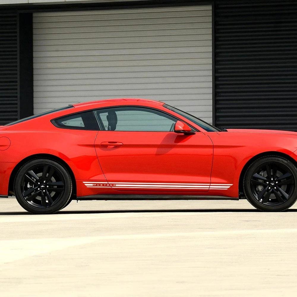 Полосы на пороги Ford Mustang GT Автомобильная наклейка