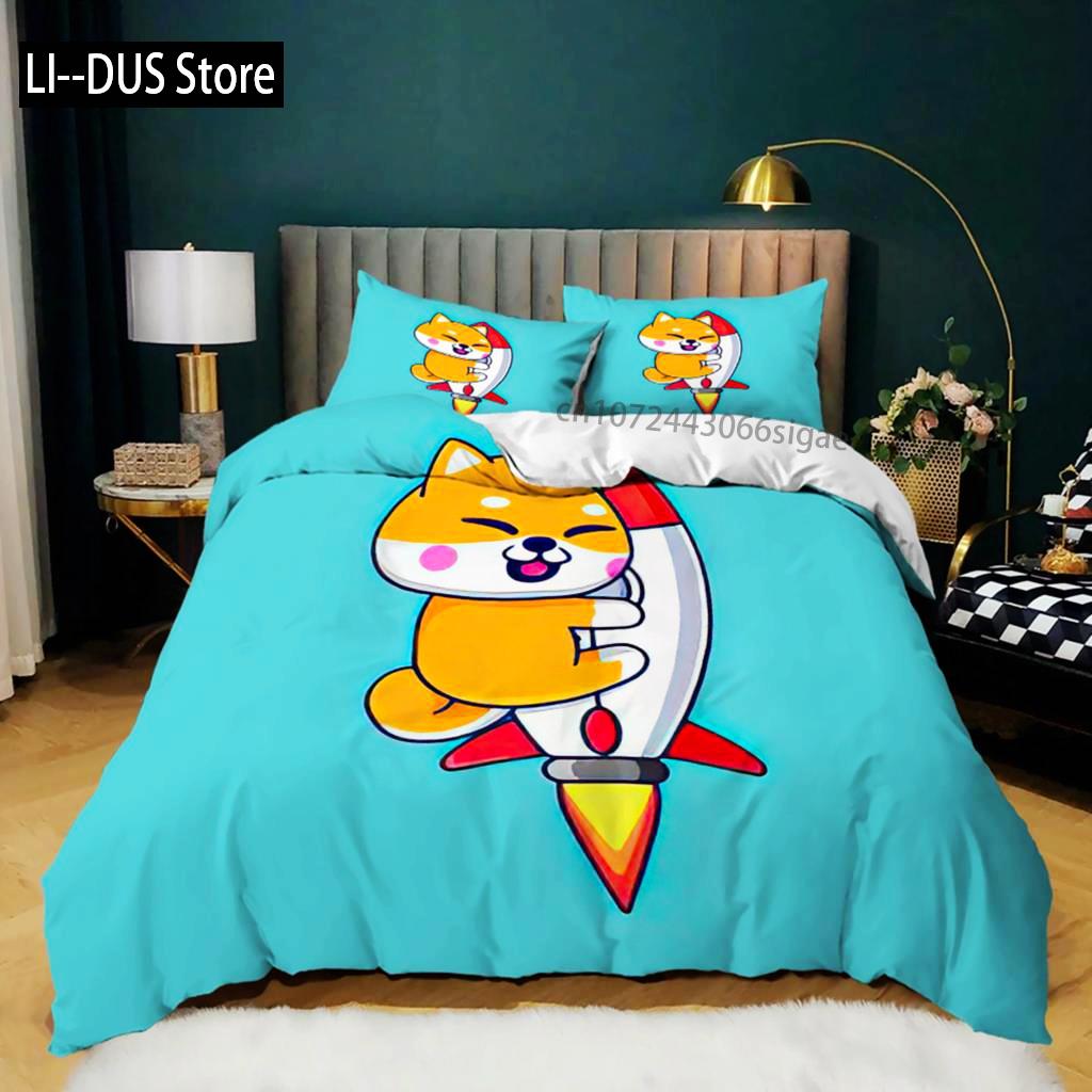 Пододеяльник с изображением мультяшных животных из микрофибры с рисунком свиньи-астронавта и красного шара, комплект постельного белья с рисунком космоса и вселенной, тема животного King, покрывало