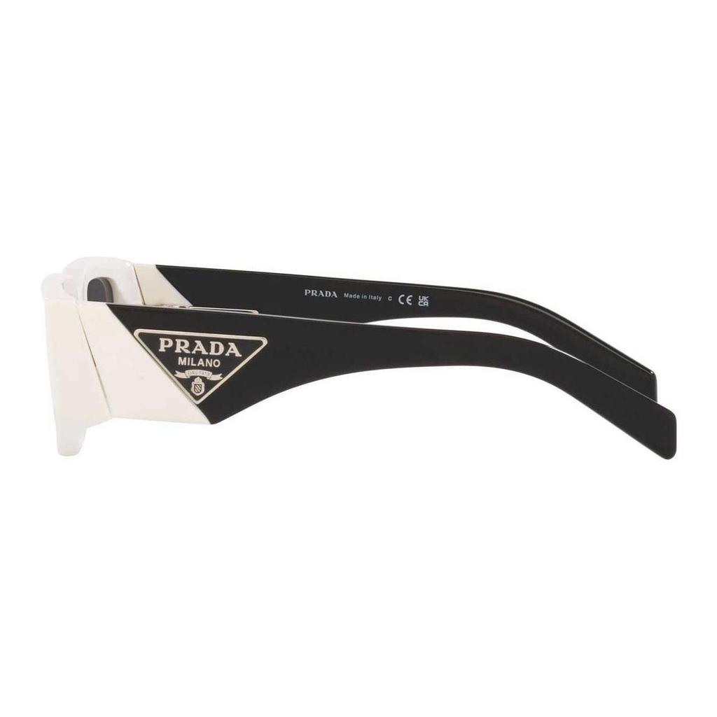 Prada Side Letter Logo Irregular Shape Sunglasses Men sunglasses White PR09ZS1425S0